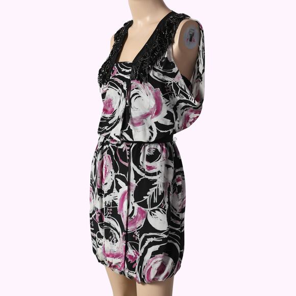 ROBERT RODRIGUEZ Floral Print Mini Silk Dress - Picture 1 of 8